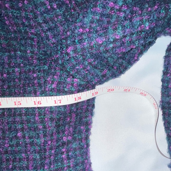 Vintage En Avance Tweed Blue Purple Fitted Blazer Suit Jacket Size 9/10 - Picture 7 of 8